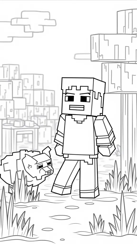 coloriage imprimable minecraft